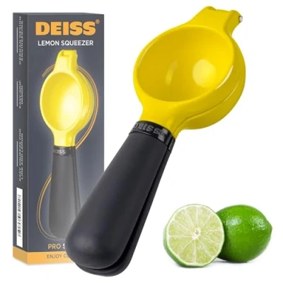Image of Deiss Pro Lemon Squeezer Stainless Steel Press Ergonomic, Manual Non Slip Grip Design Effortless Grade Lemon, Lime, Orange, and Citrus Fruit Hand Held Juicer