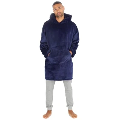 Image of Undercover Adults Oversized Plush Fleece Hoodie 31B1905 Navy