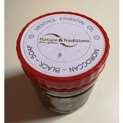 Image of Moroccan Black Soap/Argan Oil/Lavander/Rose Beldi Hammam SPA Pure Natural 250g (Menthol)