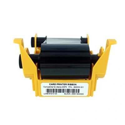 Image of 800033 301 Black Monochrome Ribbon, ZXP3 Resin Ribbon for Zebra ZXP Series 3 Card Printers, 2000 Images