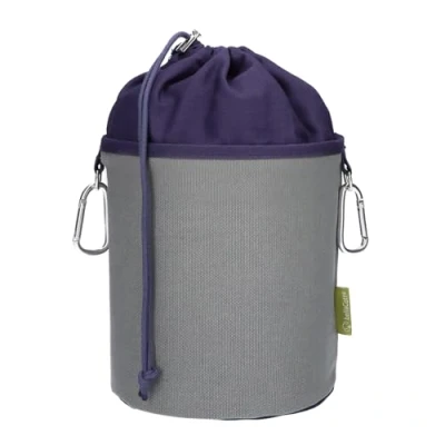 Image of trendfinding Canvas Fabric Clothes Peg Bag with 2 Carabiner Hooks for 200 Pegs, Extra Large and Sturdy, Grey oxford blue,
