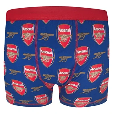 Image of Arsenal FC Official Football Gift 1 Pack Boys Boxer Shorts Navy Blue 11 12 Years