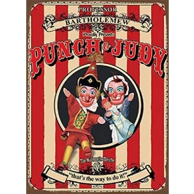 Image of Punch and Judy Poster Vintage Style Metal Advertising Wall Plaque Sign Tin Decor 8X12 Inches A9