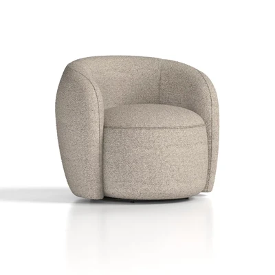 Image of Phoebe Swivel Accent Chair Cream Boucle
