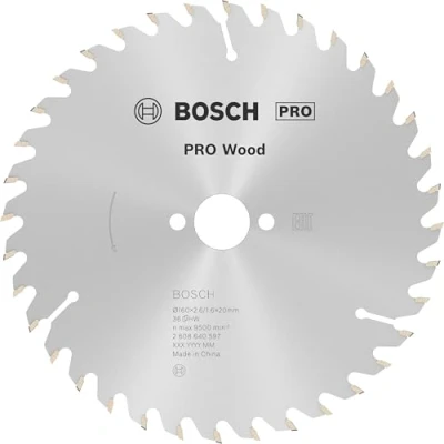 Image of Bosch 1x PRO Wood Circular Saw Blade for Corded Hand Held Saws (for Softwood, Hardwood, Ø mm, Professional Accessory Saw)