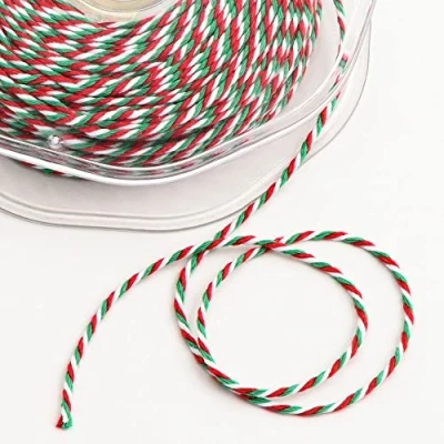Image of Bakers Twine 2mm x 50 Metres Red, White &amp; Green