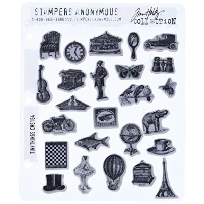 Image of Tim Holtz Cling Mounted Stamp Sets Stampers Anonymous Tiny Things Rubber