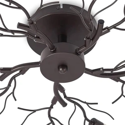 Image of Ceiling Light &#039;Bigna&#039; dimmable (Modern) in Brown Made of Metal for e.g. Living Room &amp; Dining (10 Sources, G9) from Lindby lamp, lamp