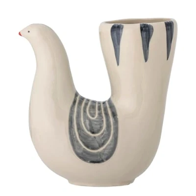 Image of Bloomingville Trudy Vase, White, Stoneware, L 19 x H W 7.5 cm