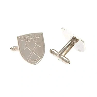 Image of West Ham United F.C. Silver Plated Cufflinks CR Official Merchandise