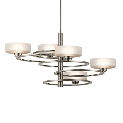 Image of Aleeka Multi Arm Chandelier 4 Light Classic Pewter Finish, G9