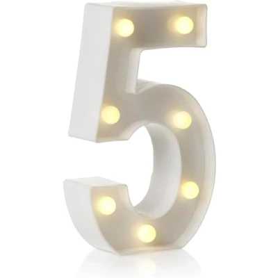 Image of anso LED Alphabet Letter &amp; Number Light Sign Decorations Lamp for Home Birthday Party Event Night Lights 22cm (5)