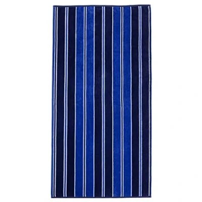 Image of Superior Collection Luxurious Jacquard Cotton Beach Towels, Oversized, Aqua Stripes