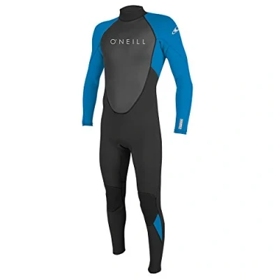 Image of O&#039;Neill Wetsuits Men&#039;s Reactor 2 Neoprene 3/2mm Back Zip Full Wetsuit, Black/Ocean, XS