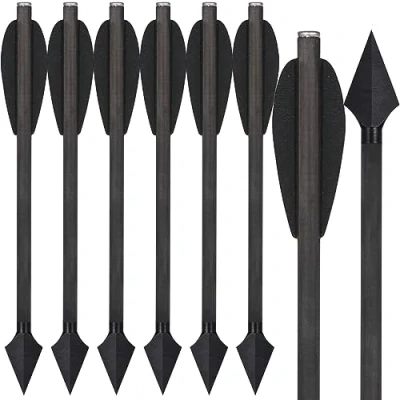 Image of WANVZMR 6.3&quot; Pistol Crossbow Bolts,Carbon Mini Arrows Bolts Broadhead Tips Hunting for 50 80lbs Archery Fishing Shooting Target Practice (Style2 Black 6pcs)
