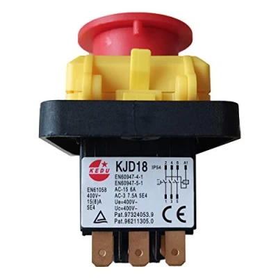 Image of KEDU KJD18 7Pins Electromagnetic Switch Emergency Stop Pushbutton Switches for Industrial Machine Tool Equipment AC 400V 15(8) A 5E4 IP54 (7Pins 400V)