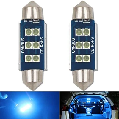 Image of HSUN 39MM Festoon C5W LED Bulb,12V 14V Canbus Error Free Bulbs with 6LED SMD3030 Chip for Car Interior Dome Reading Map Trunk Light and more,2 Pack,Ice Blue