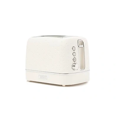 Image of Haden Starbeck Ivory Toaster 2 Slice Elegant White with Wide Slots, Adjustable Browning, and Chrome Detailing Best for Modern Kitchens