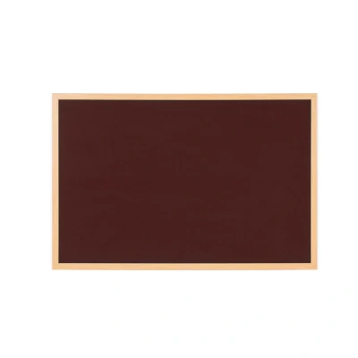 Image of Bi Office Earth Burgundy Felt Notice Board, Executive Oak MDF Frame 120 x 90 cm