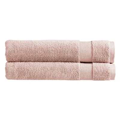 Image of Christy Refresh Pink Bath Sheets Set of 2 Quick Dry Tonal and Stylish Soft Plush Large Bathroom Towels Absorbent Shower 100% Cotton 550GSM Machine Washable Dusty