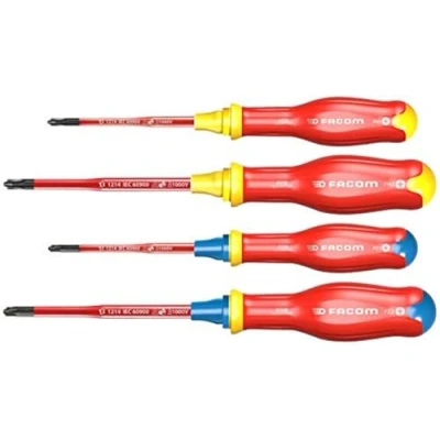 Image of Facom ATB.J4TVE Set of 4 PROTWIST® Slim Borneo® Screwdrivers Insulated 1000V for Mixed Imprints