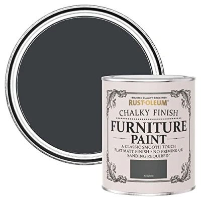 Image of Rust Oleum AMZ0034 Watercolour Chalky Finish Furniture Paint Graphite 750ml