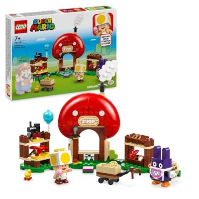 Image of LEGO Super Mario Nabbit at Toad’s Shop Expansion Set, Collectible Toy for 6 Plus Year Old Boys, Girls &amp; Kids, Creative Play with 2 Character figures Incl. Yellow Toad, Small Gift Gamers 71429