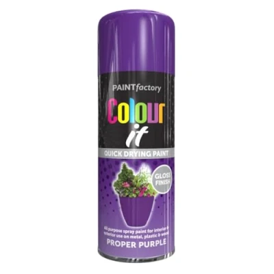 Image of AlezyB 3 x Proper Purple All Purpose Aerosol Spray Paint 250ml. Excellent Coverage, Quick &amp; Fast Drying for interior exterior Multipurpose Metal Plastic Wood Glass.