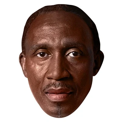 Image of FoxyPrinting LINFORD CHRISTIE JB Athletics Fancy Dress Cardboard Celebrity Party Face Mask