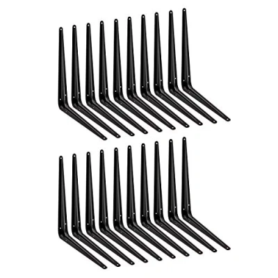 Image of EAI 350x300mm / 14x12&quot; Original London Pattern Shelf Bracket Black Pack of 20