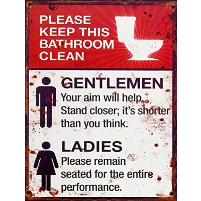 Image of SHAWPRINT FUNNY TOILET SIGN/PLAQUE RETRO METAL TIN WALL PLAQUE NOVELTY GIFT (10&quot; x 8&quot;)