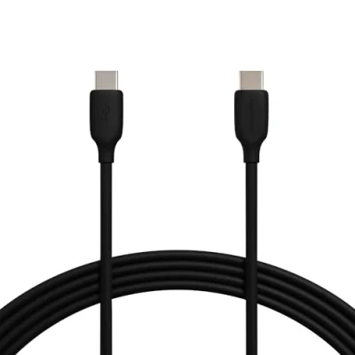 Image of Amazon Basics USB C to 2.0 Fast Charger Cable, 480Mbps Speed, 60W, IF Certified, for Apple iPhone 15, iPad, Samsung Galaxy, Tablets, Laptops, 3 m, Black