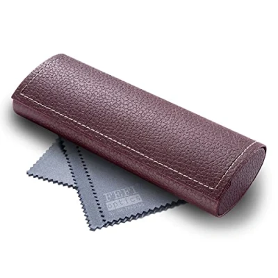 Image of FEFI Classic hard case glasses in leather look, brown, One Size
