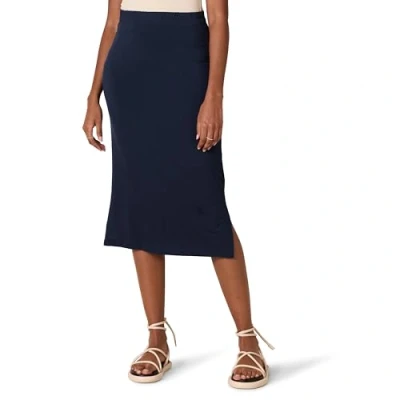 Image of Amazon Essentials Women&#039;s Pull on Knit Midi Skirt (Available in Plus Sizes), Navy, XXL