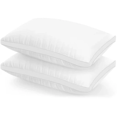 Image of Utopia Bedding Pillows 2 Pack Standard Size, (White) Hotel Quality Pillows, Brushed Fabric, Bed Pillow for Back, Stomach or Side Sleepers 20 x 30 inch / 50 75 cm