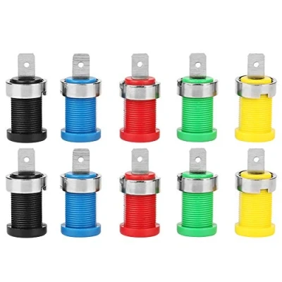 Image of 4mm banana Jack Socket Binding post test plug, chassis panel mount, solder type, female adapter for plug