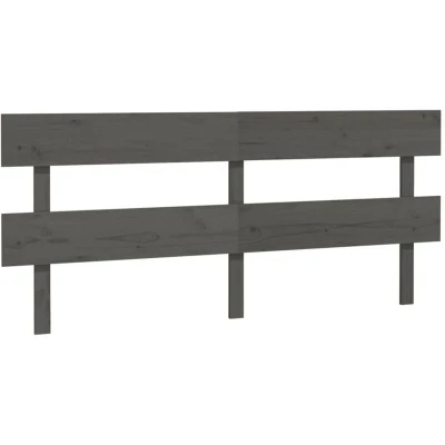 Image of vidaXL Bed Headboard Grey 204x3x81 cm Solid Wood Pine
