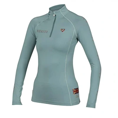 Image of Shires Aubrion Team Womens Long Sleeve Base Layer Sage Large