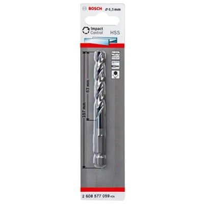 Image of Bosch accessories impact Control HSS Twist Drill Bit (for metal, 6.5 x 63 107 mm, for drills)
