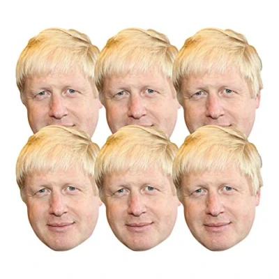 Image of STAR CUTOUTS Ltd SMP407 six Pack of Cardboard Face Masks Boris Johnson British Politician Talking Point, Fun for Events and Parties, Star, Multicolour, 6