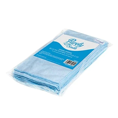 Image of Blake &amp; White Purely Smile Microfibre Cloths Blue Pack of 10 36 x 36cm