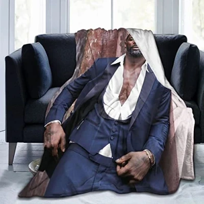 Image of Idris Elba Fleece Blanket Throw Lightweight Super Soft Cozy Luxury Bed Microfiber