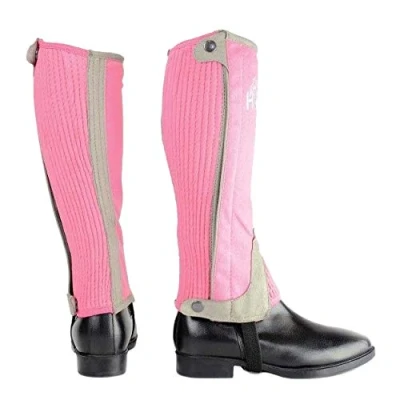 Image of Hy Two Tone Amara Half Chaps Pink/Grey Child Large