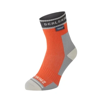 Image of SEALSKINZ Holverstone Waterproof Ankle Length Lightweight Running Sock Orange Medium