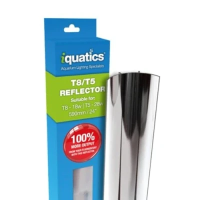 Image of iQuatics T5/T8 Aluminium Reflector Increased output by up to 100%, 28W T5 / 18W T8, Single