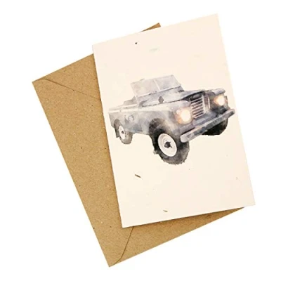 Image of Landrover wildflower, plantable, eco friendly Card Greetings