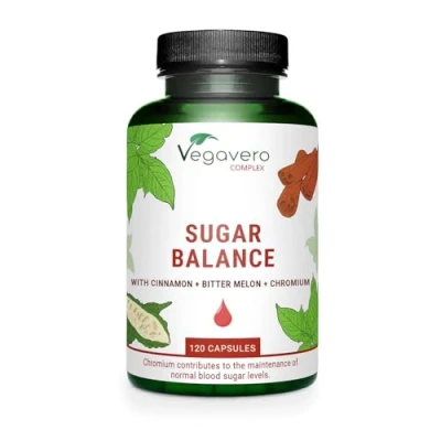Image of Vegavero Blood Sugar Control Chromium Picolinate, Ceylon Cinnamon Extract, Momordica Charantia and Gymnema Sylvestre Extract Glucose Metabolism* 120 Capsules Vegan