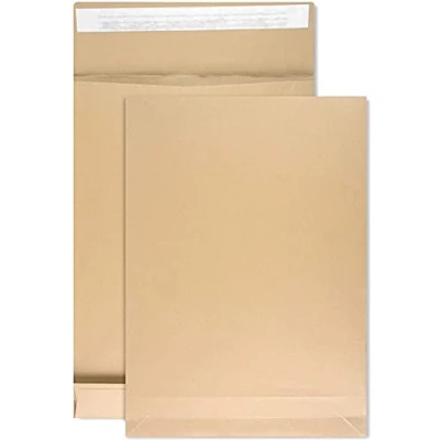 Image of Netuno 20 x Brown Folding Envelopes DIN B4 250 353 mm 130 g Capacity Mailing Bags Peel and Seal without Window Pleated with Bottom Folded Letter Pleats Envelope Pockets
