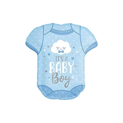 Image of Amscan 4191201 Baby Boy Onesie Shape Foil Balloon