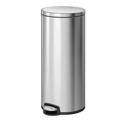 Image of EKO Eva Pedal Kitchen Rubbish Bin with Removable Inner Bucket &amp; Soft Close Lid Stainless Steel (30 Litres)